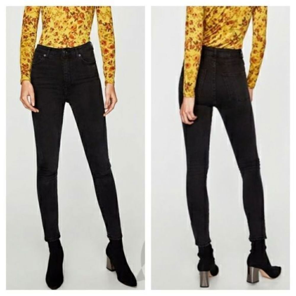 ‎Zara Black High Waisted Skinny Jeans